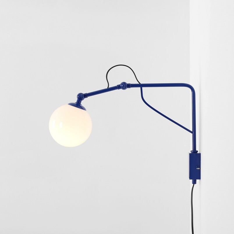 Kinkiet Soho Glass Aldex: Szklana kula, biały/kobalt - Sklep Lamp