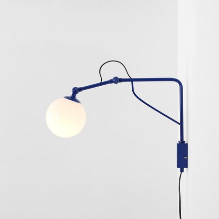 Kinkiet Soho Glass Aldex: Szklana kula, biały/kobalt - Sklep Lamp