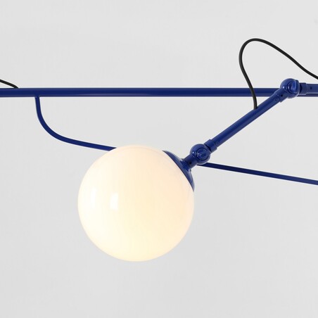 Kinkiet Soho Glass Aldex: 2 szklane kule, biało-kobaltowy