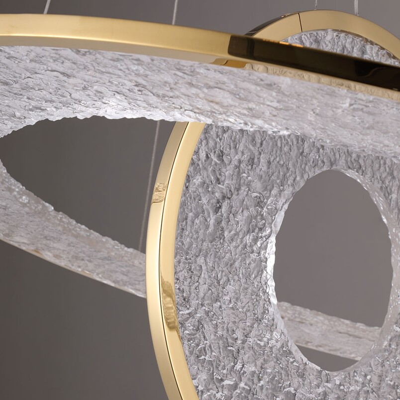 Lampa wisząca glamour Alexia LED - MaxLight | 74cm, Złota