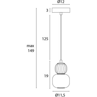 Lampa wisząca szklana Modern LED MaxLight | 11,5cm