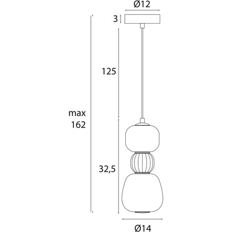Lampa wisząca LED Modern MaxLight - Szkło Opal / Szary
