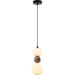 Lampa wisząca szklana Modern LED MaxLight | 14cm | Opal/Brąz