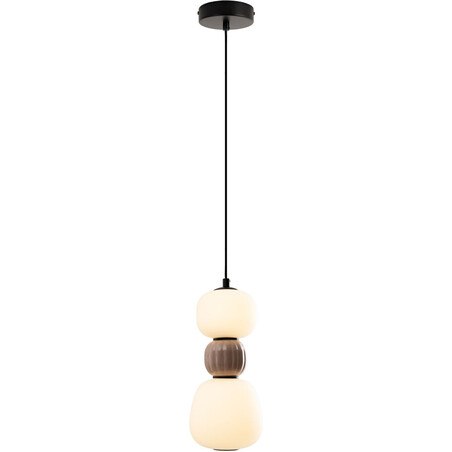 Lampa wisząca szklana Modern LED MaxLight | 14cm | Opal/Brąz
