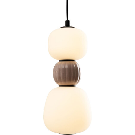 Lampa wisząca szklana Modern LED MaxLight | 14cm | Opal/Brąz