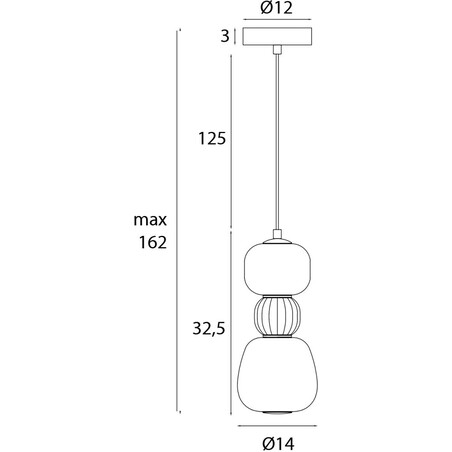 Lampa wisząca szklana Modern LED MaxLight | 14cm | Opal/Brąz