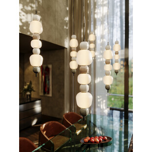 Lampa wisząca LED MaxLight - Szklana, podłużna, 73cm - Sklep z lampami