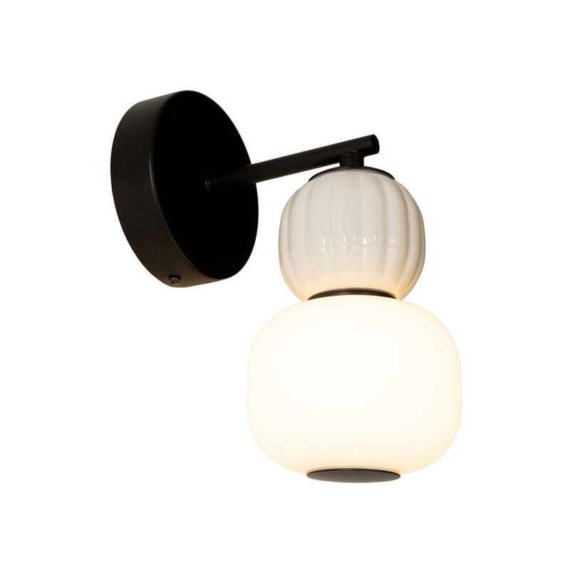 Kinkiet Modern LED MaxLight - Szkło, Opal / Jasny Szary