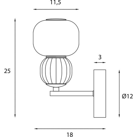 Kinkiet Modern LED MaxLight - Szkło, Opal / Jasny Szary