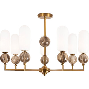 Żyrandol Hampton Nova VII MaxLight | Szklany, Biały/Złoto