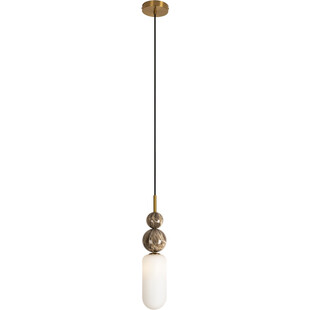 Lampa wisząca Hampton Nova - szkło białe/złote | MaxLight
