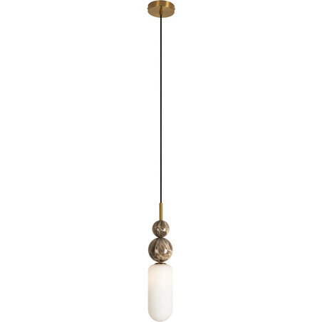 Lampa wisząca Hampton Nova - szkło białe/złote | MaxLight