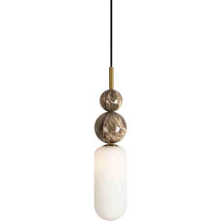 Lampa wisząca Hampton Nova - szkło białe/złote | MaxLight