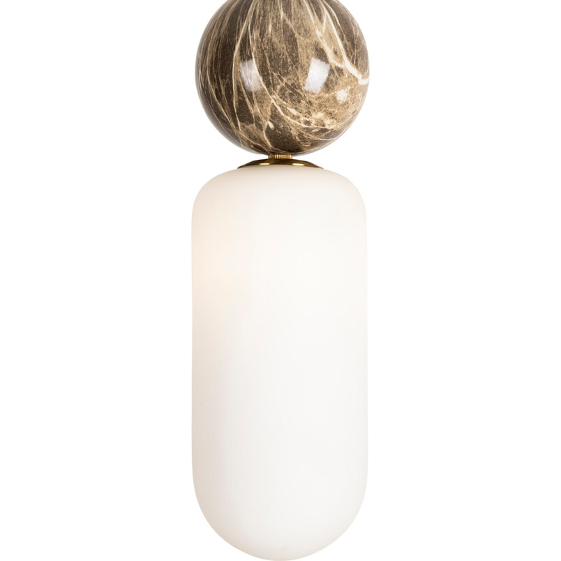 Lampa wisząca Hampton Nova - szkło białe/złote | MaxLight