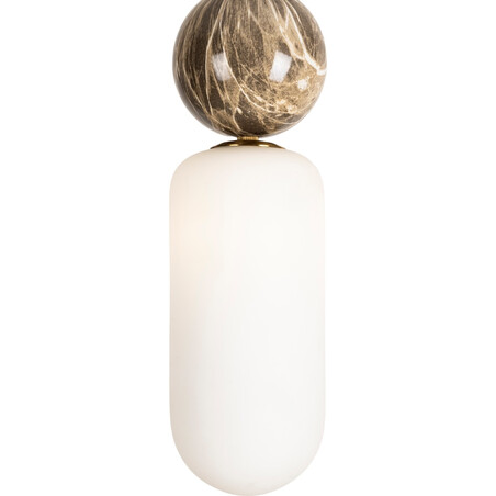 Lampa wisząca Hampton Nova - szkło białe/złote | MaxLight
