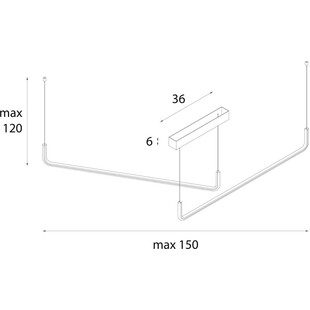 Lampa wisząca LED Urus II MaxLight | 150cm, Czarna