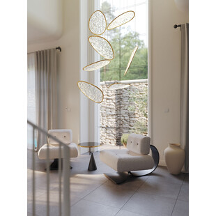 Lampa wisząca Empire LED MaxLight | Złoty żyrandol 110cm