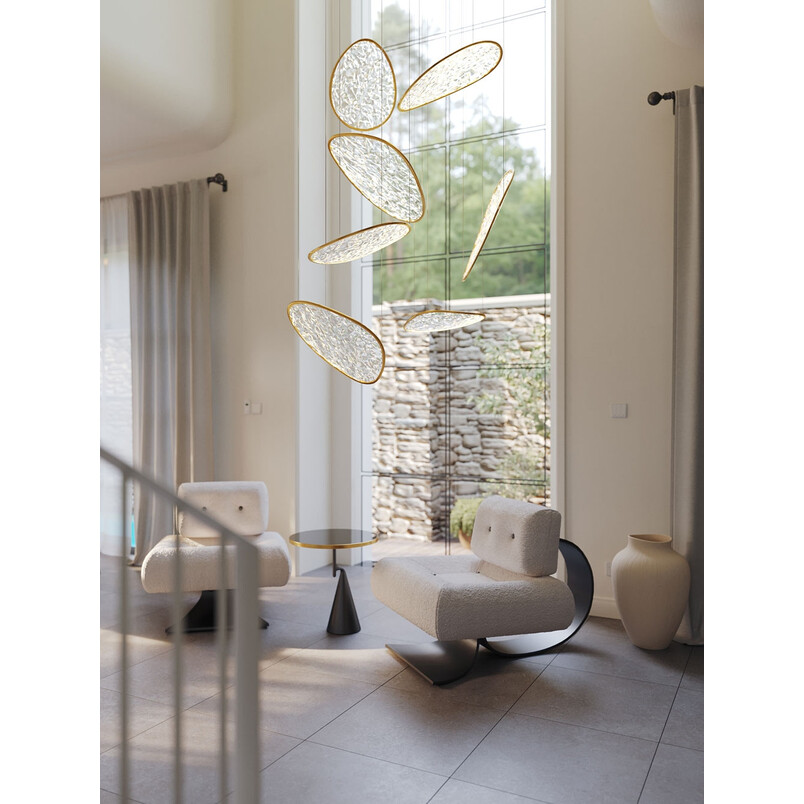 Lampa wisząca Empire LED MaxLight | Złoty żyrandol 110cm