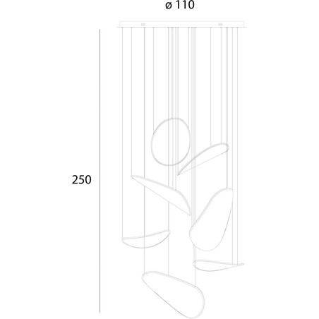 Lampa wisząca Empire LED MaxLight | Złoty żyrandol 110cm