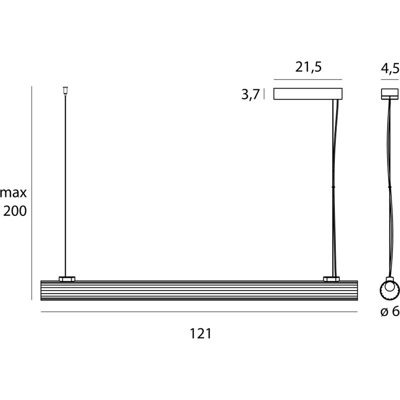 Lampa wisząca Fayette LED 121cm złota - MaxLight