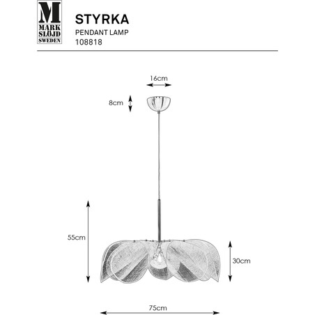 Lampa wisząca Styrka 75cm biała Markslojd - Elegancki design