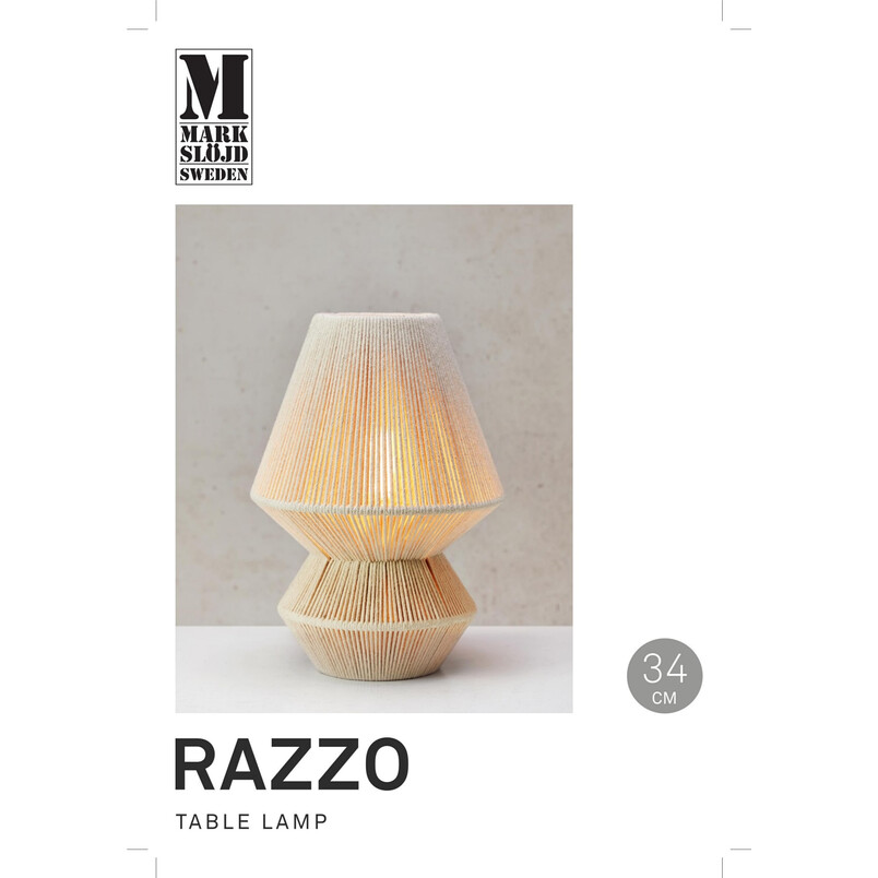 Lampa stołowa boho Razzo - Markslojd | Beżowa, 34cm