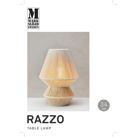 Lampa stołowa boho Razzo - Markslojd | Beżowa, 34cm