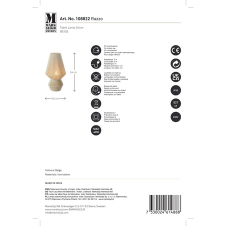 Lampa stołowa boho Razzo | Markslojd - Odkryj ciepło i styl