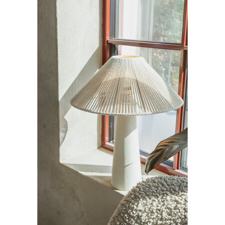 Lampa stołowa boho Favoro Markslojd | Beżowa, sznurkowa, 40cm