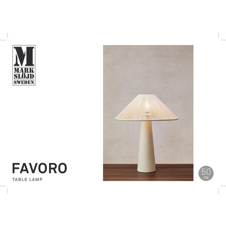 Lampa stołowa boho Favoro Markslojd | Beżowa, sznurkowa, 40cm