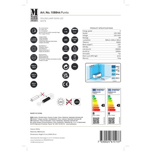 Plafon LED do łazienki Punto - 30cm, biały | Markslojd