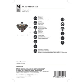 Lampa sufitowa Markslojd Merlot XIII - Szklane kule, dymione szkło