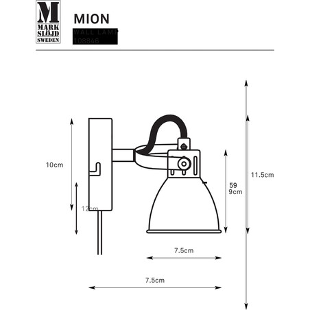 Kinkiet regulowany Mion czarny mat Markslojd | Loft i Industrial