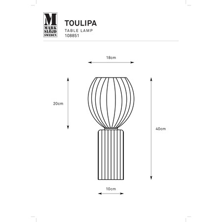 Lampa szklana Toulipa Markslojd | Bursztynowa, 18cm, E27
