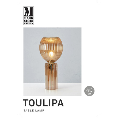 Lampa szklana Toulipa Markslojd | Bursztynowa, 18cm, E27