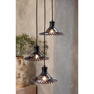 Lampa wisząca retro Novia - Markslojd | Szkło dymione, 3 punkty
