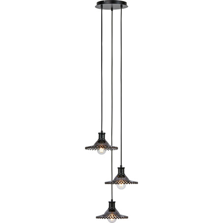 Lampa wisząca retro Novia - Markslojd | Szkło dymione, 3 punkty