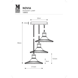 Lampa wisząca retro Novia - Markslojd | Szkło dymione, 3 punkty