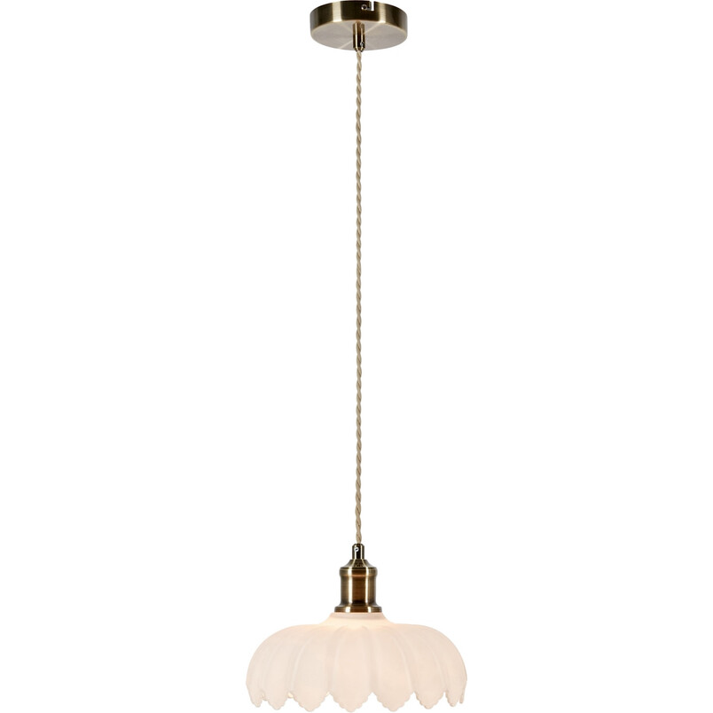 Lampa wisząca retro Kurage - Markslojd | Biały, Mosiądz