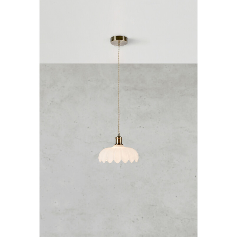 Lampa wisząca retro Kurage - Markslojd | Biały, Mosiądz