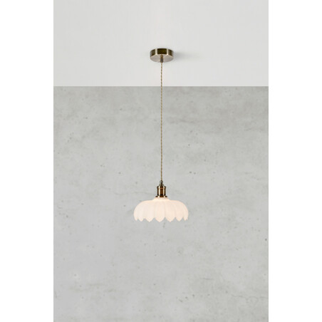 Lampa wisząca retro Kurage - Markslojd | Biały, Mosiądz