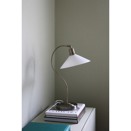 Lampa biurkowa Vela - Vintage mosiądz / biały | Markslojd