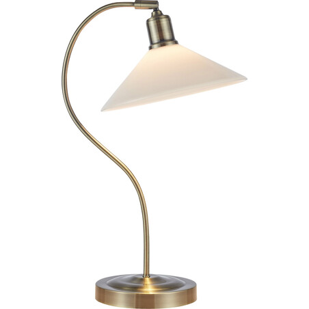 Lampa biurkowa Vela - Vintage mosiądz / biały | Markslojd