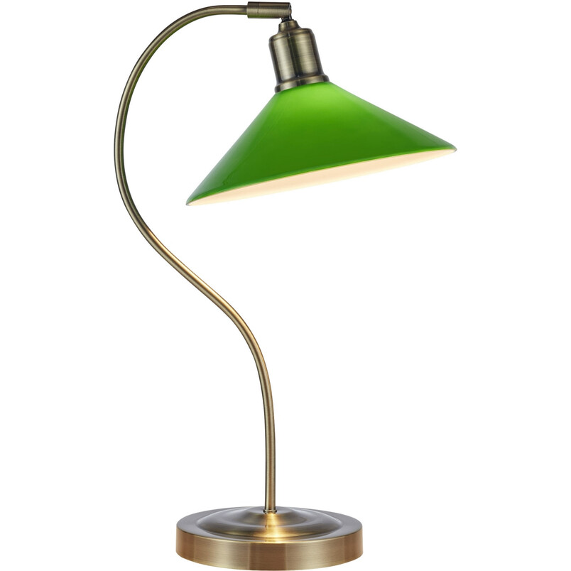 Lampa biurkowa Vela vintage - Markslojd, antyczny mosiądz/zielony