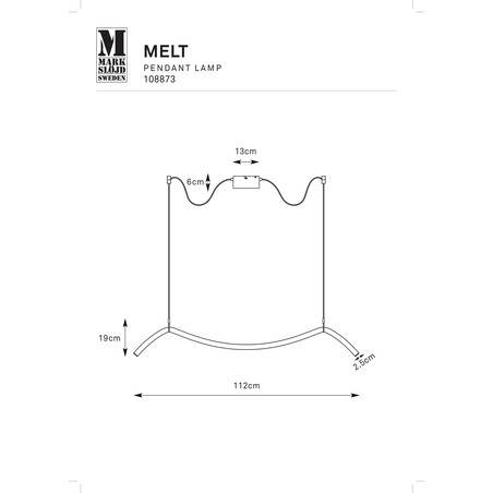 Lampa wisząca Melt LED biała 112cm - Markslojd | Nowoczesne oświetlenie