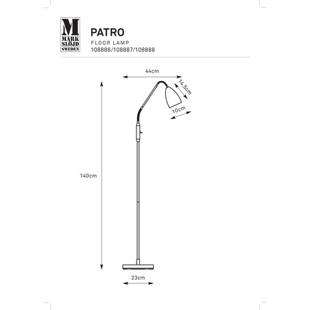 Lampa podłogowa LED Patro szara 140cm - Markslojd | Ściemniacz