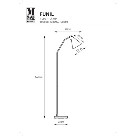 Lampa podłogowa Funil LED szara Markslojd | Ściemniacz, 144cm