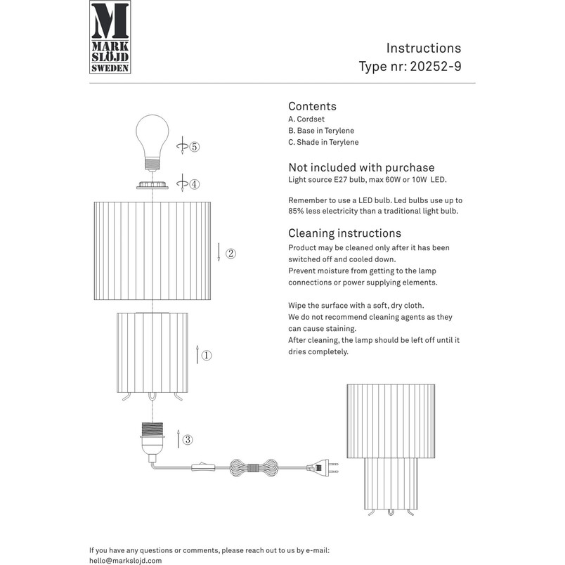 Lampa stołowa plisowana Catis biała | Markslojd - Skandynawski Design