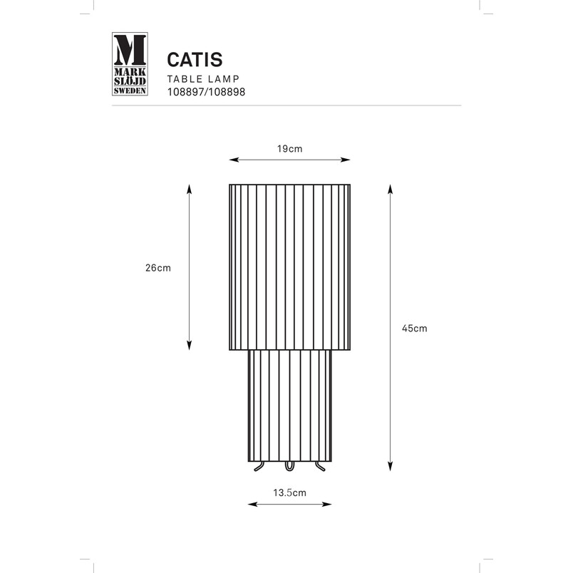 Lampa stołowa plisowana Catis biała | Markslojd