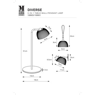 Markslojd Diverse: Lampa 3w1 LED - Stołowa, Kinkiet, Wisząca
